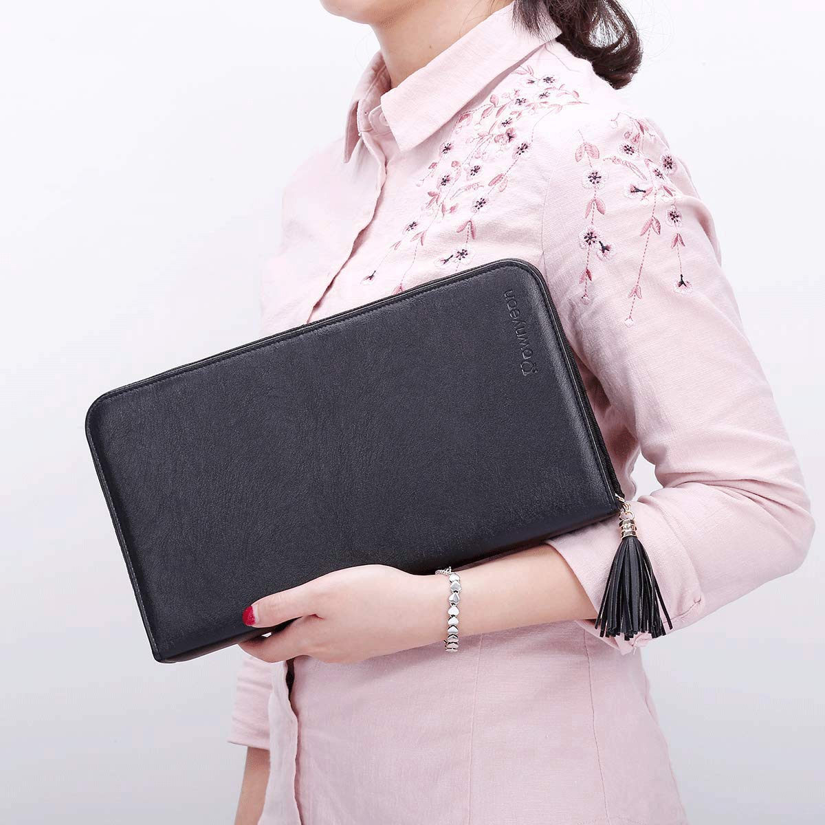 Rownyeon Professional Makeup Brushes Organizer Bag Makeup Artist Cosmetic Case Leather Makeup Handbag Black Travel Portable(Only Bag) : Beauty