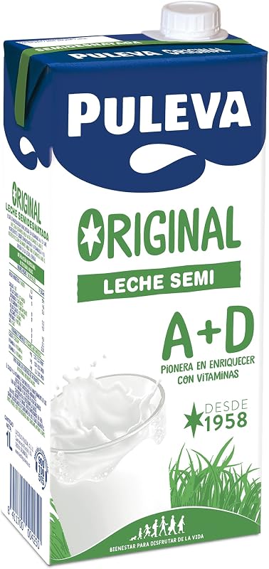 Leite meio gordo puleva pacote a+d 6 x 1l