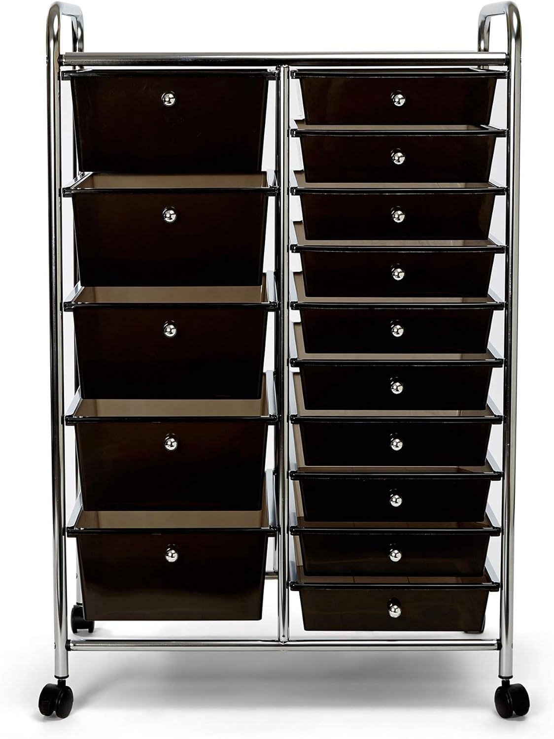Seville Classics 15-Drawer Multipurpose Mobile Rolling Utility Storage Organizer Cart, Black: Home & Kitchen