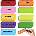 Pack of 72 Dry Erase Magnetic Labels 3.2 x 1.2" Reusable Magnetic Name Tags Write On Magnets Sticker Magnet Labels Name Plate