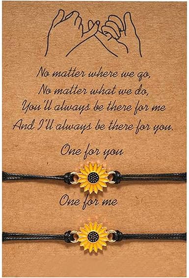 Armband mit Sonnenblumenmotiv, Armband (2021), mit Geschenkkarte für