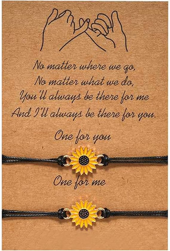 Armband mit Sonnenblumenmotiv, Armband (2021), mit Geschenkkarte für