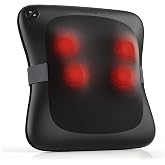 Nekteck Cordless Back Massager with Heat for Pain Relief Deep Tissue | 4D Shiatsu Kneading, 3 Adjustable Speeds, 2 Heat Levels, Senior Friendly, Auto Shut Off, Use at Home/Car