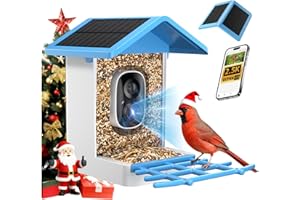 ​​isYoung Smart Bird Feeder with Camera, 2.5K QHD Resolution, AI Identify 16000+ Birds, AI Auto-Capture & Motion Detection, IP65 Water-Resistant, 5W Solar Powered, Best Gift for Bird Lovers（Blue）