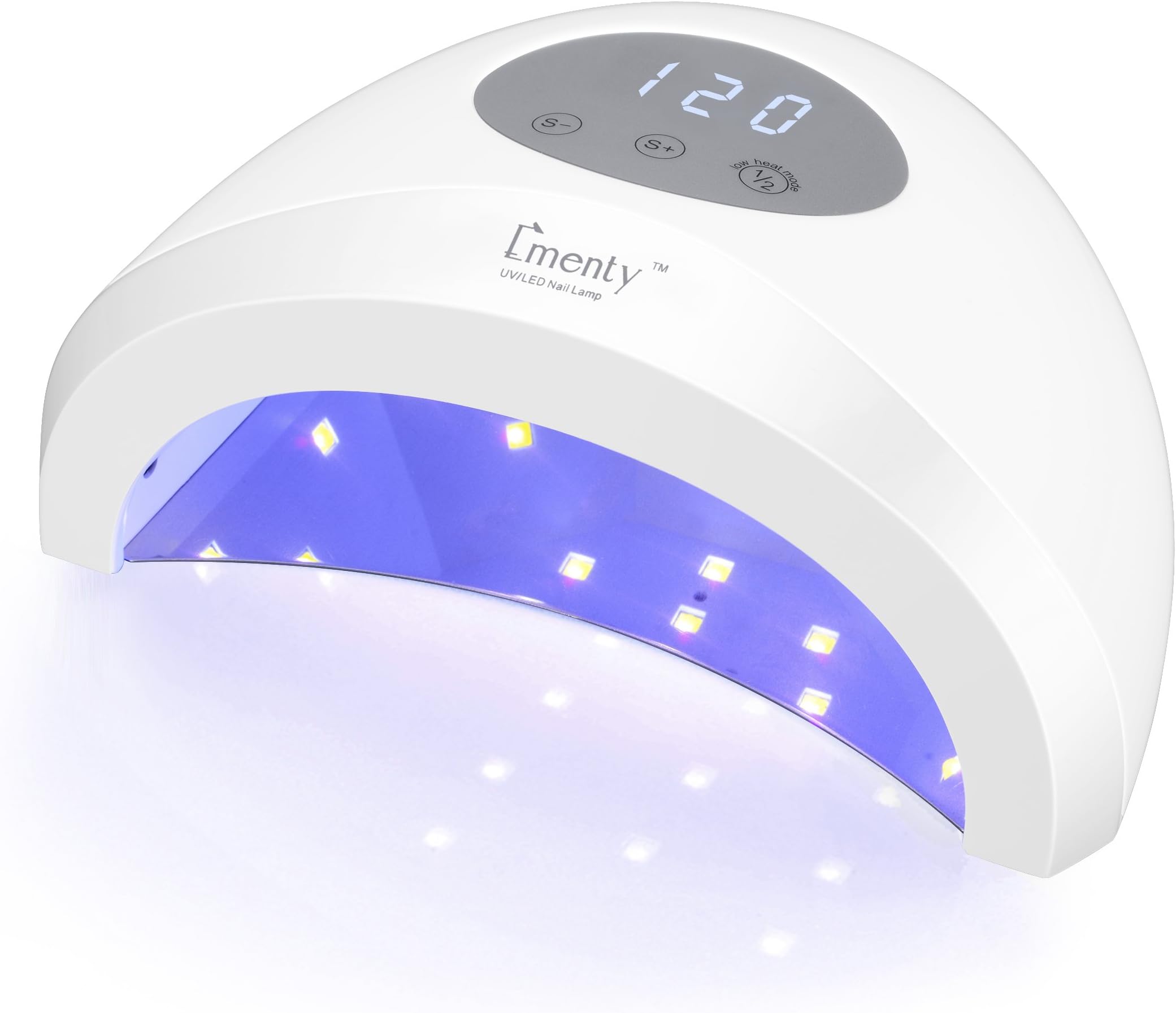 48W LED UV Nail Lamp Dryer for Gel Polish Home Gel Manicure Curing Light With 5 Timer Automatic Sensor Detachable Tray for Fingers and Toenails