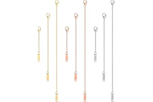 MTLEE 9 Pcs 18k Gold Plated Necklace Extender Rose Gold Silver Chain Jewelry Extenders for Women Delicate Choker Stainless St