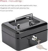Burg-Wächter Black 6 inch Cash Box Security Money Box CB01BK 152x80x115mm view 6