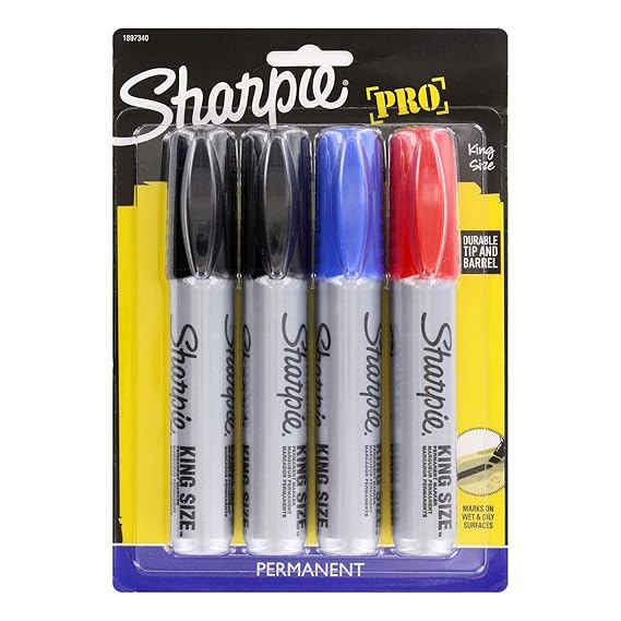 Sharpie Pro King Size Permanent Marker Assorted (4 Count