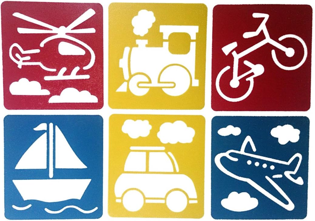 Hillento 6 Packs(36 Pieces) Painting Stencil Plastic Animal Children's Drawing Templates for Kids Crafts, Six Different Patterns of Painting Templates, Washable Template for School Projects