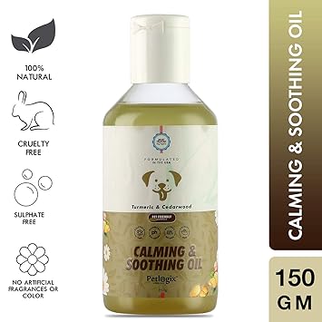 Petlogix Natural Calming & Soothing Oil Enriched with Lavender & Cedarwood Oil Anti Anxiety for Pet Dog, Cat & Puppies Mineral Oil, SLS & Paraben Free, 150g