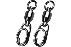QISHUO High Strength Fishing Swivel Steel Ball Bearing Fishing Swivels Stainless Connector Rolling Snap Swivels Fishing Black Nickel 30lbs-160lbs