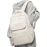 weradar School Backpack for Women Men Cute Backpack for College Students Lightweight High School bag for Teens Girls Boys Waterproof Casual Daypacks Bookbag(Beige)
