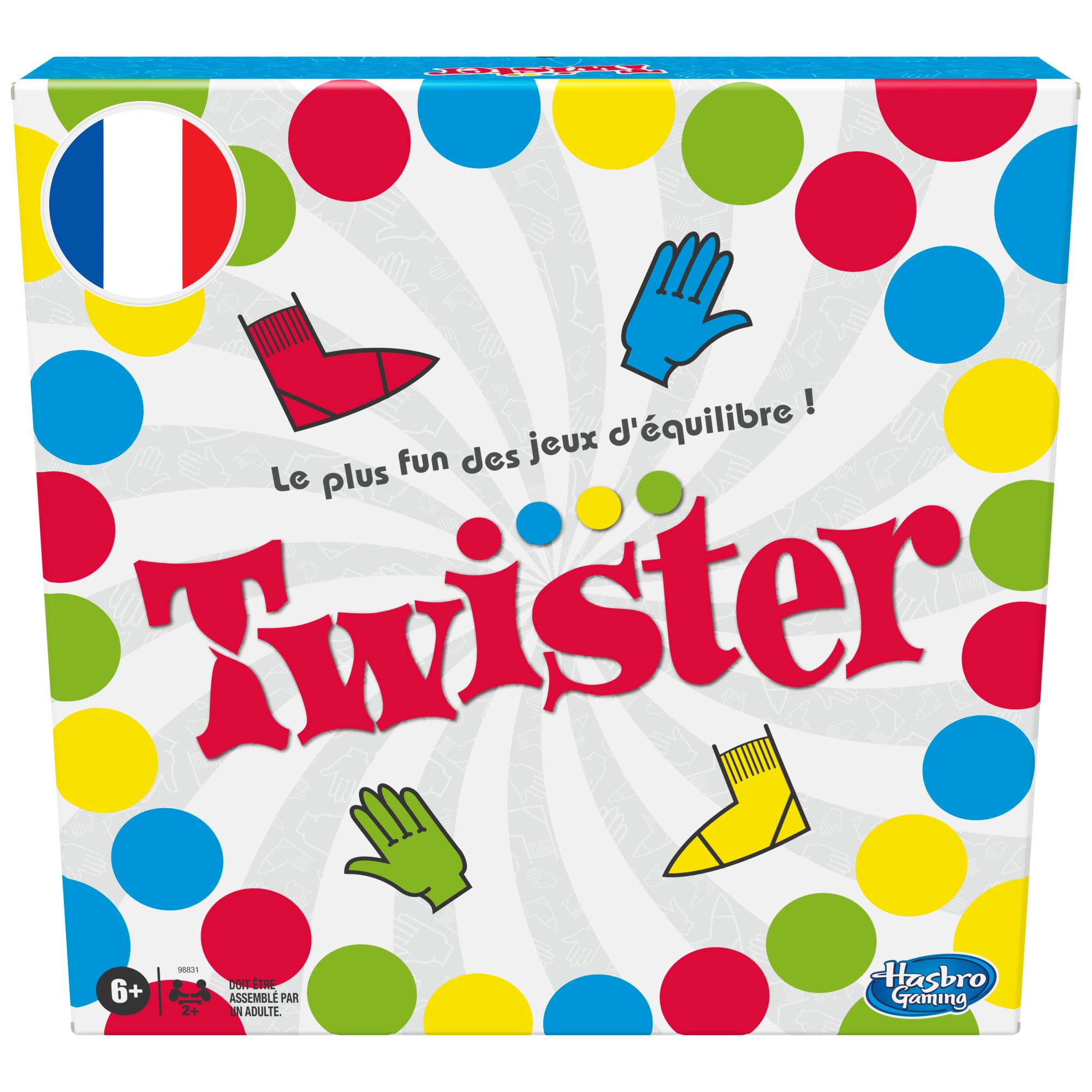 Hasbro Gaming Twister, Fun Balance Board Game, 2+ Players French Version