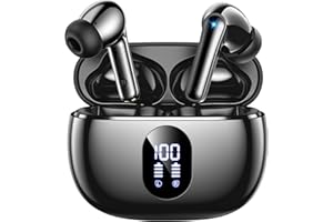 ZZU Wireless Earbuds, Bluetooth Ear Buds with Big Bass Stereo Sound, 48 Hours Playtime, Lightweight in-Ear Fit Earphones, IPX7, Hands-Free Calls with AI for iPhone, Android, Pad, Sports, Workout