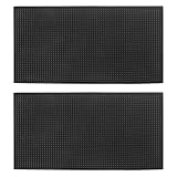 2 Pack Rubber Bar Mats, 24" x 12" Black Large Bar