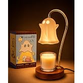 Ceramic Ghost Candle Warmer Lamp with Timer, Spooky Cute Wax Melter