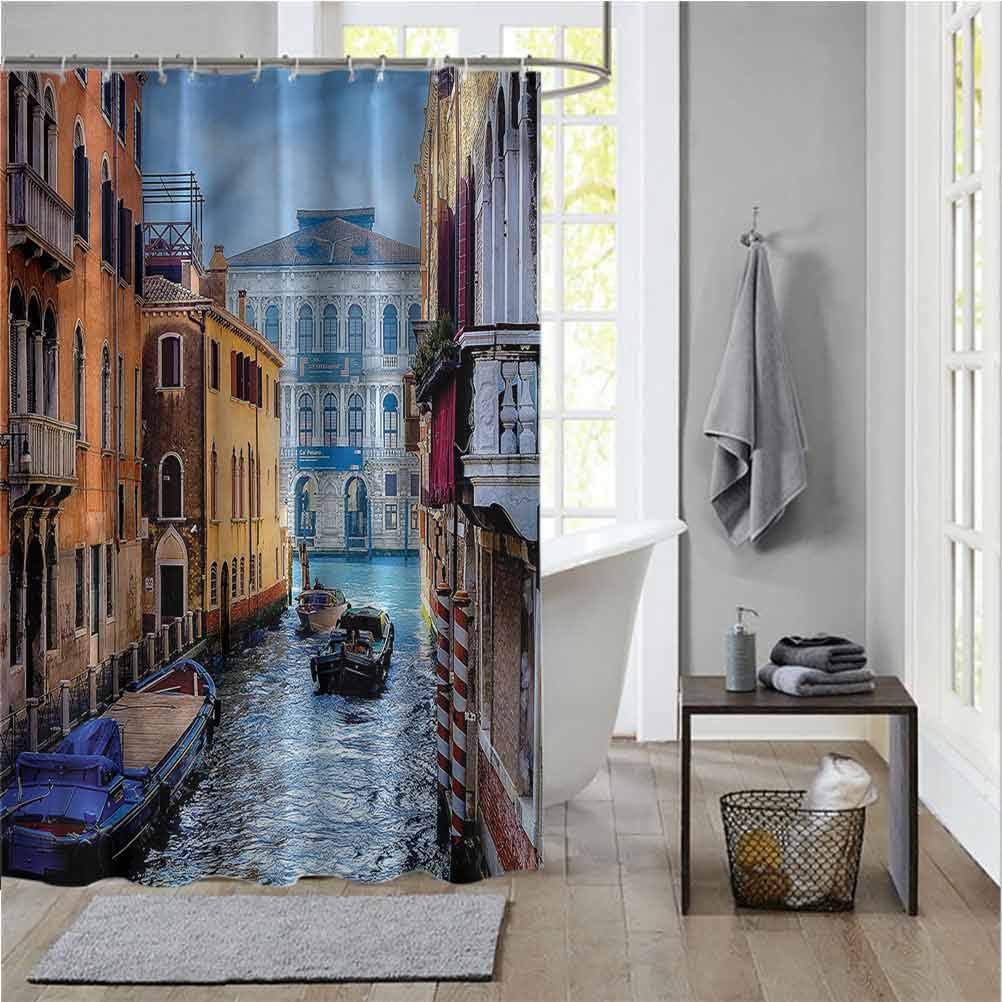 ScottDecor Cityscape Bathroom Curtains Shower Canal in