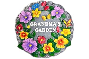 OrnamentallyYou Elegant Resin Stepping Stone, Outdoor Garden Pathway Decoration (Grandma’s Garden Floral Stepping Stone, 9.5" Decorative Outdoor Decoration)