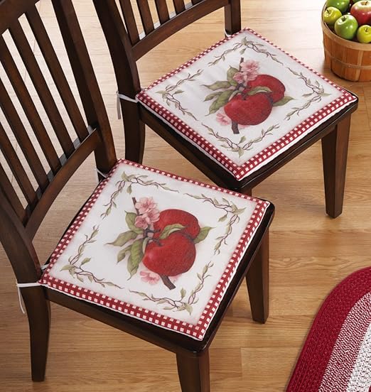 Amazon Com Sweet Country Apple Kitchen Chair Cushions Home Kitchen