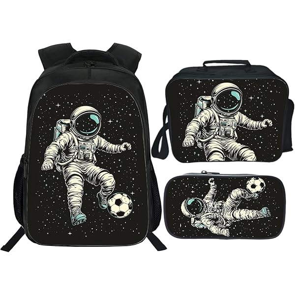 School Backpack Boys Teenagers Football Print School Bag Boys