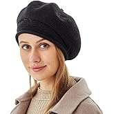 FENELY Beret Hat for Women, French Style Beanie Winter Fashion Warm Wool Lining Knit Cap