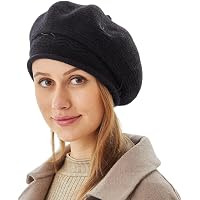 9758 Women French Beret Hat Beanie Glovess Winter Knit Knitted Warm Wool Wool Beret Pattern Cable Knit Beret Hat Knitted Beret  main image 4