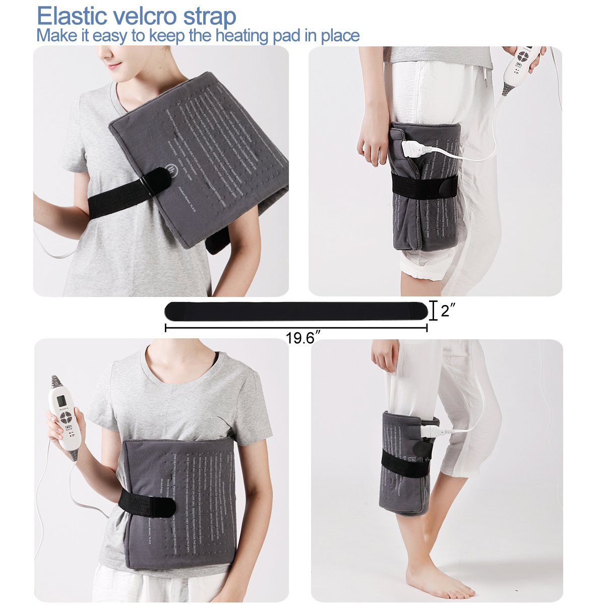 TechLove Extra Large Electric Heating Pad with Fixation Strap For Neck Shoulder and Back Pain Relief King Size 12\