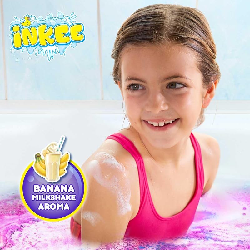 Confezione da 16 Bath Dust Galupy Mermaid, Polvere di Sirena per la Vasca, Sali da Bagno con Effetto Crepitante e Aroma di Frullato di Banana.