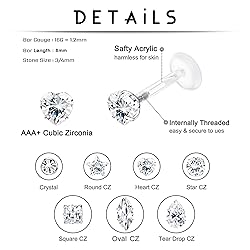 Jstyle 14Pairs 16G Forward Helix Cartilage Tragus