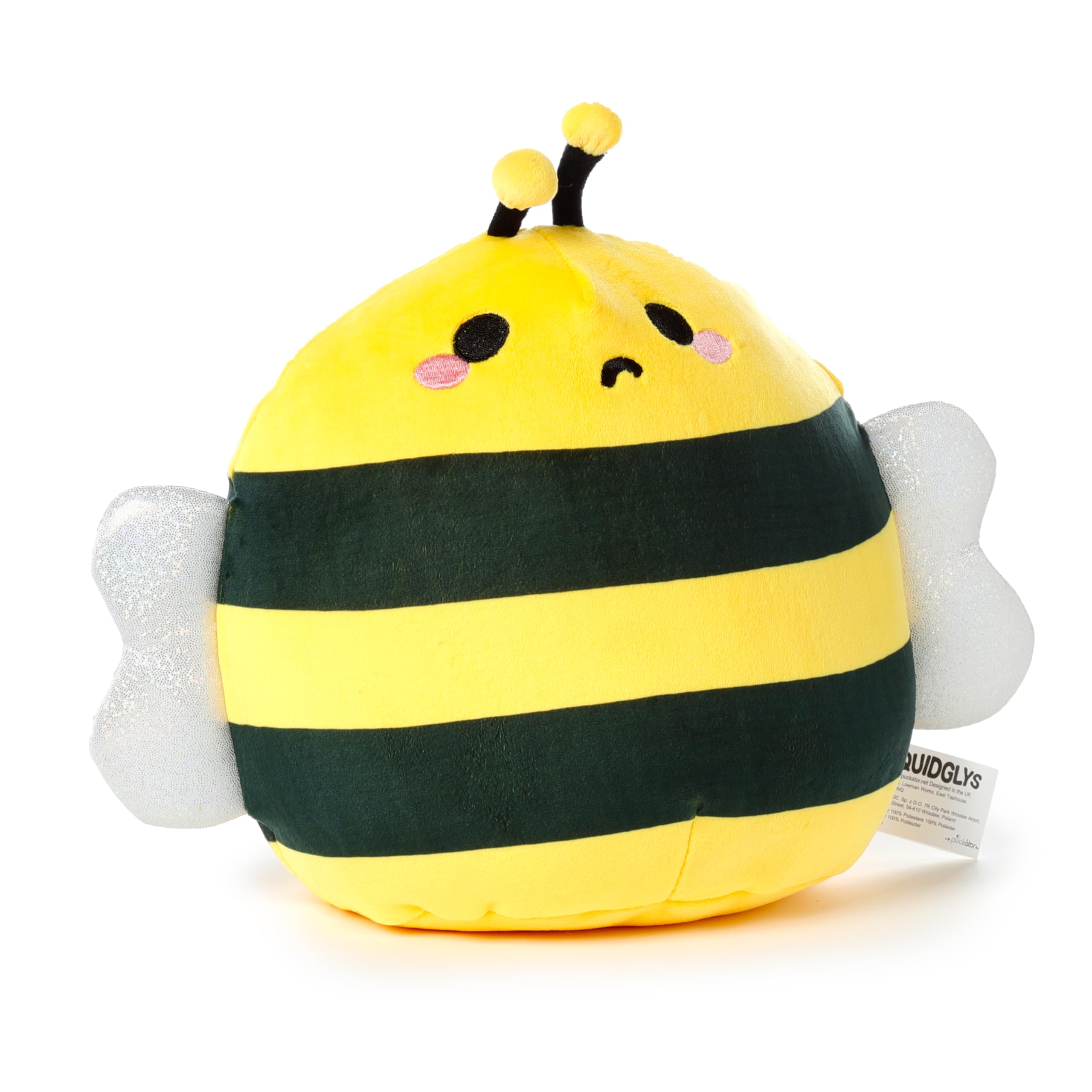 Puckator Squidglys Bobby the Bee Adorabugs Plush Toy - Plushies Cute Animal Baby Newborn Kids Toys Stuff Gifts Gift For Girlfriend Cuddly Stuffed Toy Plushie