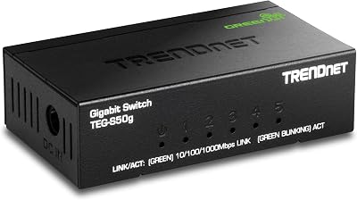 TRENDnet TEG-S50g 5-Port Unmanaged Gigabit GREENnet Metal Desktop Network Switch