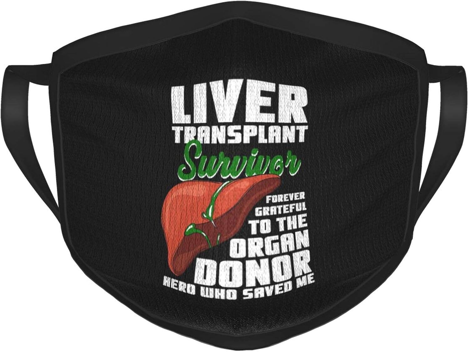 Liver Transplant Survivor Green Ribbon Washable and Reusable Adult Dust