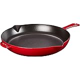 STAUB Cast Iron Fry Pan, 12-inch, Cherry