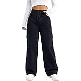 SESERAGI Straight Wide Leg Cargo Jeans Baggy Stretchy Elastic Waist Drawstring Casual Trousers Denim Pants Streetwear