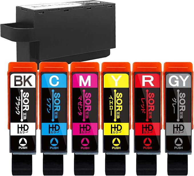 Amazon Co Jp Epson Sor 6cl Compatible Ink Set Of 6 Colors With Maintenance Box Epmb1 Compatible Ep 50v Computers Peripherals