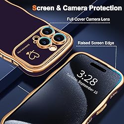 Hython for iPhone 15 Pro Case Cute Curly Wave Frame