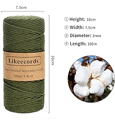 Macrame Cord,3mm x 328Feet Cotton Twine String