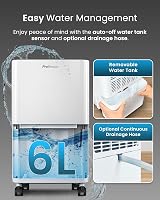 Pro Breeze 6L Dehumidifier with 2L Tank, Humidity Sensor, Timer, Portable view 3