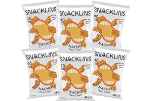 SNACKLINS Plant Based Crisps NACHO Flavor Crips - Gluten Free, Grain Free, 100% Kosher, Vegan Healthy Snacks, Crunchy Puffed Snack, Only 90 Calories Per Bag (Pack of 6)