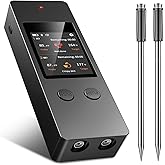 Bluetooth Wireless Meat Thermometer, Smart Digital Cooking Thermometer with 2 Ultra-Thin Probes, No App Needed, 800FT Range, IP67 Waterproof - for BBQ, Grill, Oven, Smoker, Kitchen