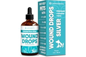 LeAcademic Hot Spot Treatment for Dogs is Better Used with a Dog Cone | Cat Wound Care with Nano Silver + Chlorhexidine for Pets | Drops Help with Scratches, Bites, and Sutures After Surgery | 2 oz