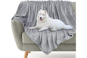 Gorgelly Dog Blankets for Large Dogs, Soft Fleece Dog Blanket Fluffy Pet Blanket, Flannel Throw Blanket for Washable Dog Bed, Puppy Cat Blanket Pet Mat Cover for Couch Bed Car, Grey, 40"X50"