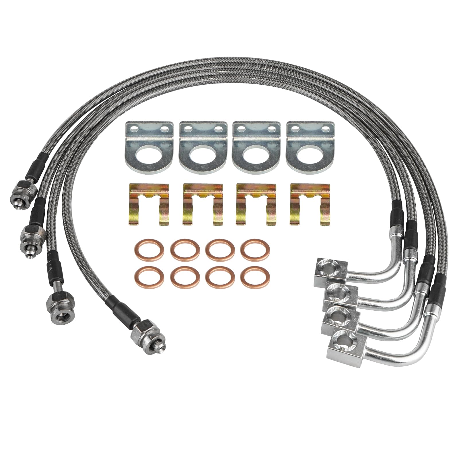 Photo 1 of YESHMA Upgrade Stainless Brake Lines Front and Rear Kit Compatible with Jeep Wrangler JK Unlimited 2007-2018 4-6" Lift
