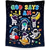 Planet Blanket, Kids Throw Blanket for Boys, Planet Gifts for Toddler Child, God Says I Am Blanket for Kids, Inspirational Gifts for Son, Soft Plush Toddler Throw Blankets for Couch Office, 40"x50"