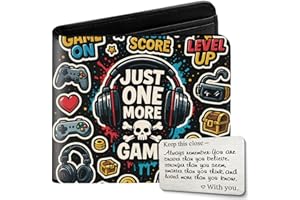 TAWAZI Kids Wallet for Boys with Card, Teen Boys Wallet for Kids Ages 4-5-6-7-8-9-10-11-12-13-14-15-16, Leather Wallet for Teen Boy, Gamer Gaming Video Game Teenage Teenager Youth Gifts Christmas Birthday