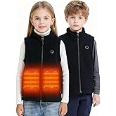 QXOOXQ Kids Heated Fleece Vest – USB Electric Heating Vest with 4 Heating Zones, (Battery Not Included)