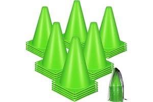 Syhood 30 Pack 7 Inch Plastic Traffic Cones Sports Training Agility Marker Mini Cones for Soccer, Skating, Football, Basketball, Indoor and Outdoor Games Sports Practice Equipment