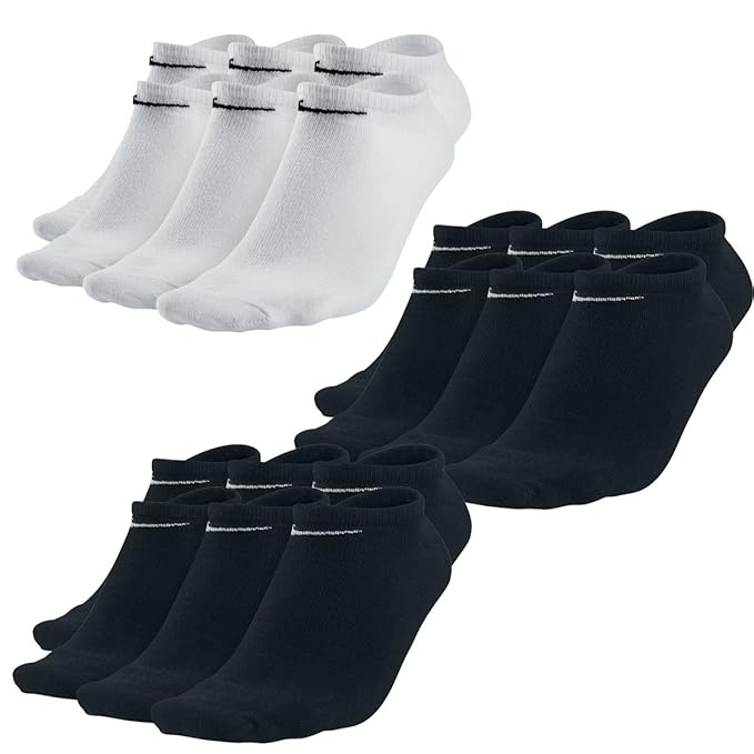 Nike 9 Paar Sneaker-Socken NoShow Sortiert Schwarz/Weiß in Allen Größen