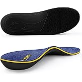 WALKHERO Wool Insoles - Fleece Arch Supports Inserts, Plantar Fasciitis Relief, Cushion Comfort Warm Sheepskin Shoe Insoles for Cold Weather (Blue Mens 5)