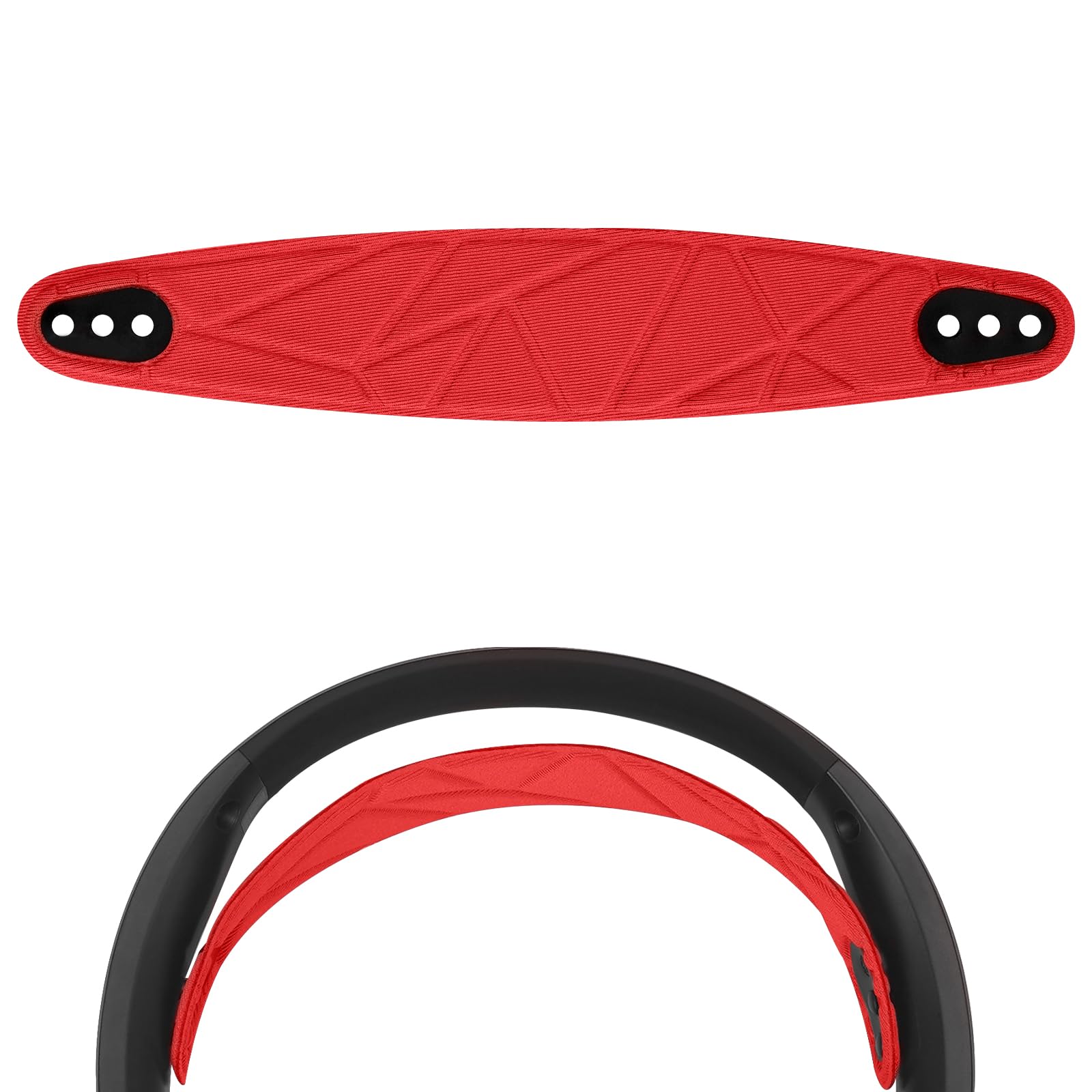 Geekria Flex Fabric Headband Pad Compatible with SteelSeries Arctis Nova Pro / Nova7 / Nova4 / Nova3 / Nova1 Headphones, Replacement Band Repair Part (Red)